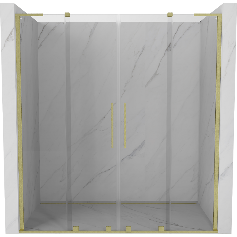 Mexen Velar L Duo sprchové dvere posuvné 170 cm, transparentné, zlaté brúsené - 871-170-003-02-55