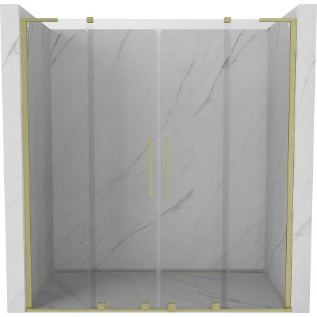 Mexen Velar L Duo sprchové dvere posuvné 170 cm, transparentné, zlaté brúsené - 871-170-003-02-55