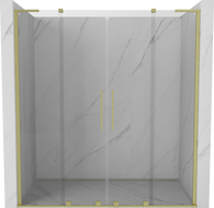 Mexen Velar L Duo sprchové dvere posuvné 170 cm, transparentné, zlaté brúsené - 871-170-003-02-55