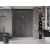 Mexen Velar L Duo posuvné sprchové dvere 180 cm, priehľadné, brúsená meď - 871-180-003-02-65