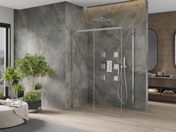 Mexen Omega sprchová kabína, posuvné dvere 150 x 80 cm, transparentnéné, chrómová - 825-150-080-01-00