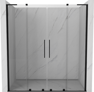 Mexen Velar L Duo sprchové dvere posuvné 180 cm, transparentné, čierne - 871-180-003-02-70