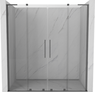 Mexen Velar L Duo sprchové dvere posuvné 200 cm, transparentné, gun metal - 871-200-003-02-95