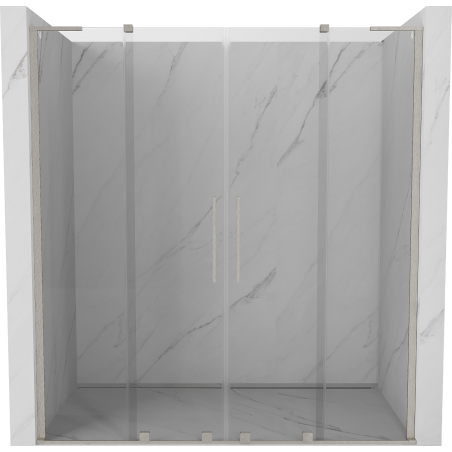 Mexen Velar L Duo sprchové dvere posuvné 180 cm, transparentné, brúsený nikel - 871-180-003-02-97