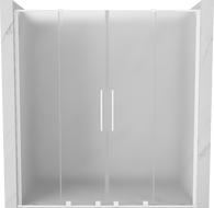 Mexen Velar L Duo 170 cm sprchové dvere posuvné, matné, biele - 871-170-003-32-20