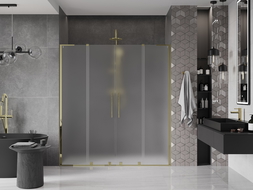 Mexen Velar L Duo posuvné sprchové dvere 180 cm, mrazivé, zlaté - 871-180-003-32-50