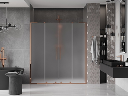 Mexen Velar L Duo posuvné sprchové dvere 170 cm, matné, ružové zlato - 871-170-003-32-60