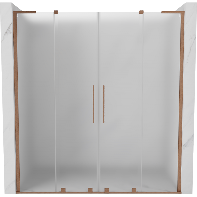 Mexen Velar L Duo sprchové dvere posuvné 180 cm, matné, brúsená meď - 871-180-003-32-65