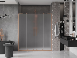 Mexen Velar L Duo sprchové dvere posuvné 180 cm, matné, brúsená meď - 871-180-003-32-65