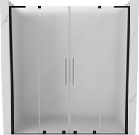 Mexen Velar L Duo posuvné sprchové dvere 180 cm, mrazivý, čierny - 871-180-003-32-70