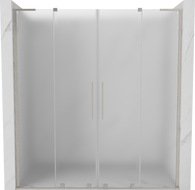 Mexen Velar L Duo sprchové dvere posuvné 180 cm, mliečne, brúsený nikel - 871-180-003-32-97
