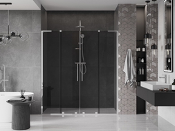 Mexen Velar L Duo posuvné sprchové dvere 180 cm, grafit, chróm - 871-180-003-42-01