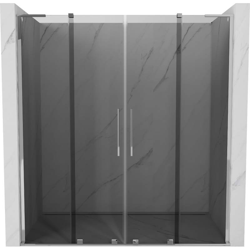Mexen Velar L Duo sprchové dvere posuvné 200 cm, grafit, chróm - 871-200-003-42-01