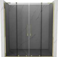 Mexen Velar L Duo posuvné sprchové dvere 180 cm, grafitové, zlaté - 871-180-003-42-50