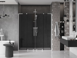Mexen Velar L Duo sprchové dvere posuvné 180 cm, grafit, biele - 871-180-003-42-20