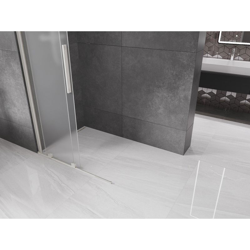 Mexen Velar posuvná sprchová stena Walk-in 120 x 200 cm, mráz 8 mm, brúsený nikel - 871-120-000-33-97