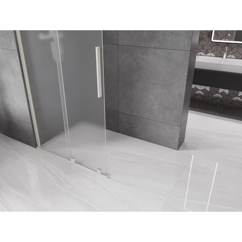 Mexen Velar posuvná sprchová stena Walk-in 110 x 200 cm, matná 8 mm, kartáčovaný nikel - 871-110-000-33-97