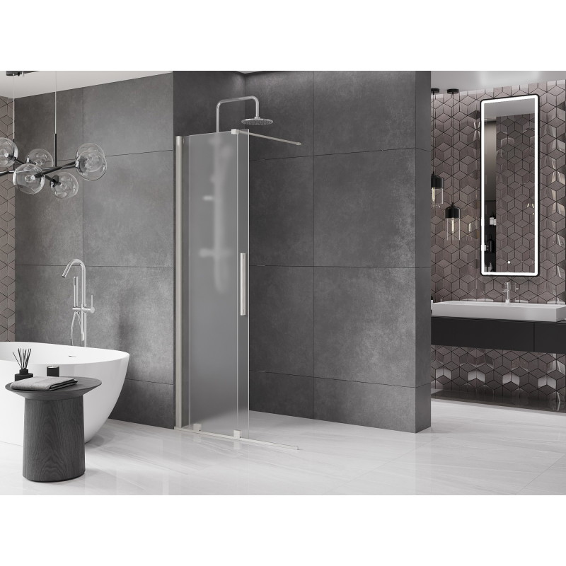 Mexen Velar posuvná sprchová stena Walk-in 110 x 200 cm, matná 8 mm, kartáčovaný nikel - 871-110-000-33-97