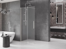 Mexen Velar posuvná sprchová stena Walk-in 110 x 200 cm, matná 8 mm, kartáčovaný nikel - 871-110-000-33-97