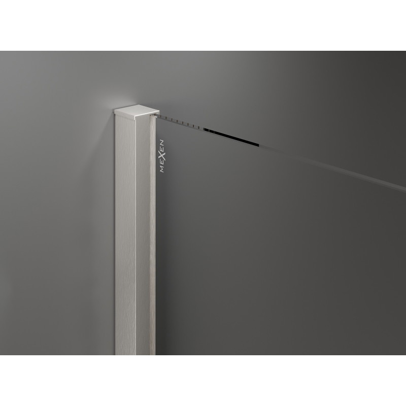 Mexen Velar posuvná sprchová stena Walk-in 110 x 200 cm, matná 8 mm, kartáčovaný nikel - 871-110-000-33-97