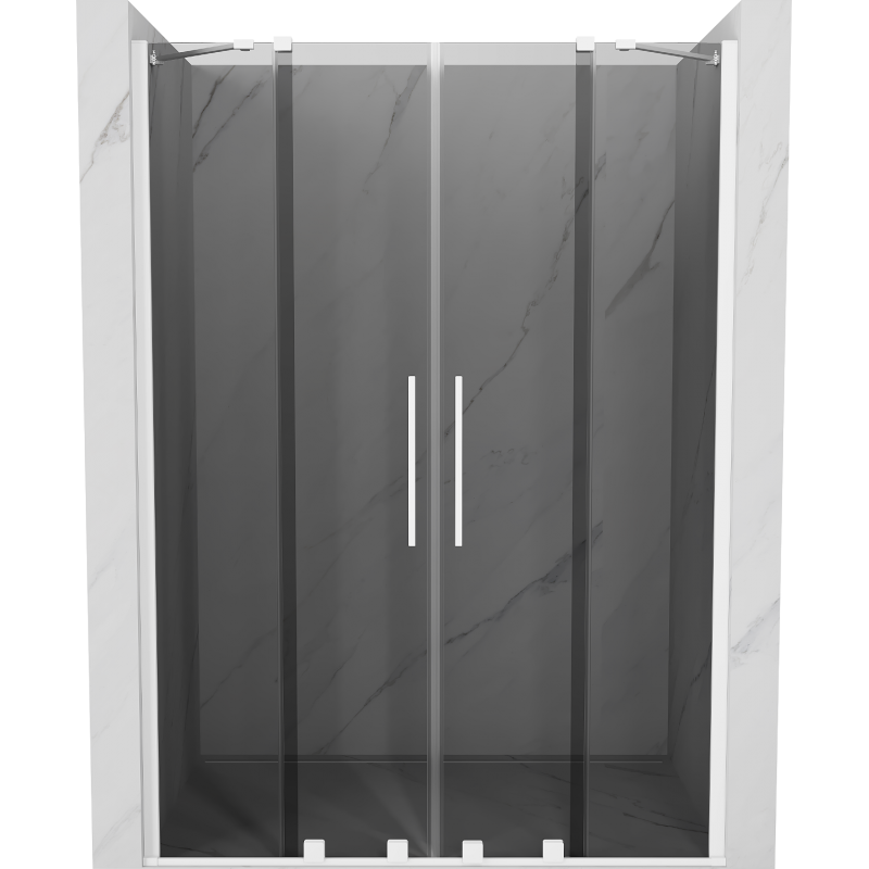 Mexen Velar Duo sprchové dvere posuvné 150 cm, grafit, biele - 871-150-000-42-20