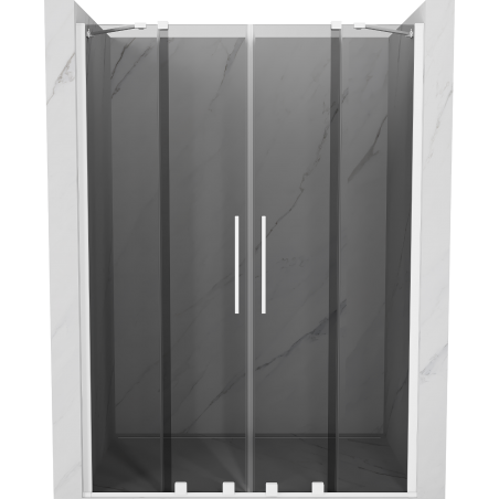 Mexen Velar Duo sprchové dvere posuvné 150 cm, grafit, biele - 871-150-000-42-20