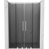 Mexen Velar Duo sprchové dvere posuvné 150 cm, grafit, biele - 871-150-000-42-20