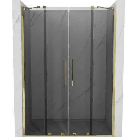 Mexen Velar Duo posuvné sprchové dvere 150 cm, grafit, zlaté - 871-150-000-42-50