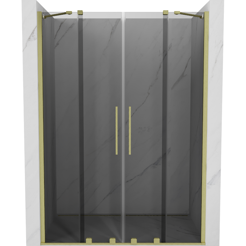 Mexen Velar Duo posuvné sprchové dvere 160 cm, grafit, zlaté brúsené - 871-160-000-42-55