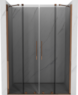Mexen Velar Duo posuvné sprchové dvere 140 cm, grafitové, ružové zlato - 871-140-000-42-60