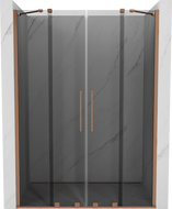 Mexen Velar Duo posuvné sprchové dvere 150 cm, grafit, kartáčovaná meď - 871-150-000-42-65