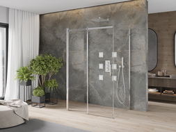 Mexen Omega sprchový kút 3-stenný, posuvný 120 x 80 cm, transparentný, chróm - 825-120-080-01-00-3S