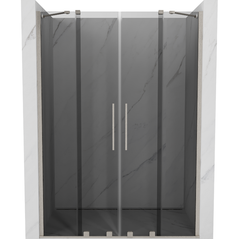 Mexen Velar Duo sprchové dvere posuvné 150 cm, grafit, brúsený nikel - 871-150-000-42-97