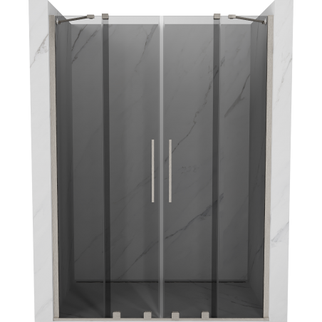 Mexen Velar Duo sprchové dvere posuvné 160 cm, grafit, brúsený nikel - 871-160-000-42-97