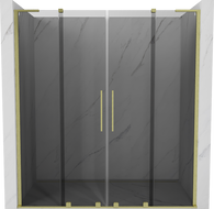 Mexen Velar L Duo posuvné sprchové dvere 170 cm, grafitové, zlaté kartáčované - 871-170-003-42-55