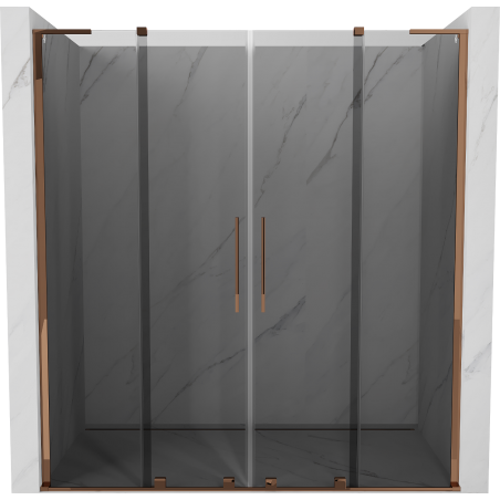 Mexen Velar L Duo posuvné sprchové dvere 170 cm, grafit, ružové zlato - 871-170-003-42-60