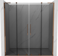 Mexen Velar L Duo posuvné sprchové dvere 170 cm, grafit, ružové zlato - 871-170-003-42-60