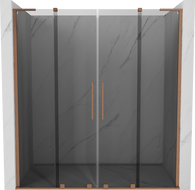 Mexen Velar L Duo posuvné sprchové dvere 180 cm, grafit, brúsená meď - 871-180-003-42-65