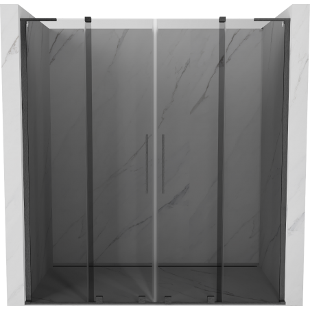 Mexen Velar L Duo sprchové dvere posuvné 180 cm, grafit, brúsená šedá zbraň - 871-180-003-42-66