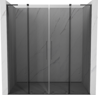 Mexen Velar L Duo posuvné sprchové dvere 200 cm, grafit, brúsená gun gray - 871-200-003-42-66