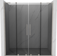 Mexen Velar L Duo posuvné sprchové dvere 170 cm, grafit, kartáčovaný nikel - 871-170-003-42-97