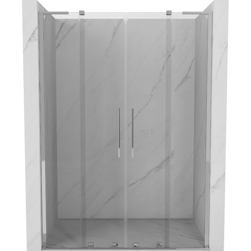 Mexen Velar L Duo sprchové dvere posuvné 160 cm, transparentné, chróm - 871-160-003-02-01