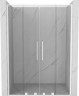 Mexen Velar L Duo posuvné sprchové dvere 140 cm, transparentné, biele - 871-140-003-02-20