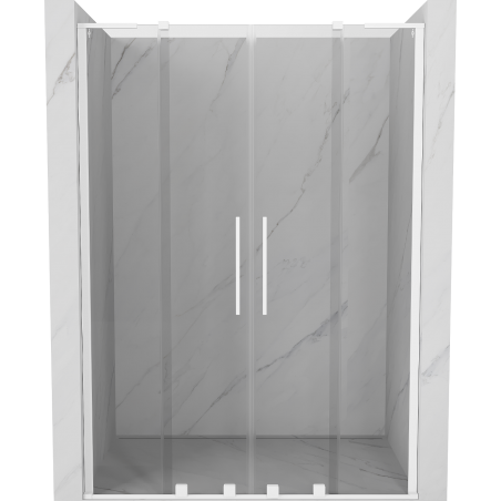 Mexen Velar L Duo sprchové dvere posuvné 150 cm, transparentné, biele - 871-150-003-02-20