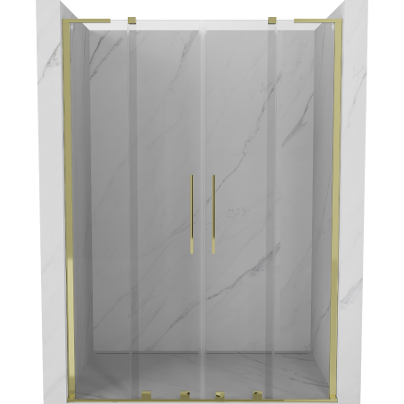 Mexen Velar L Duo posuvné sprchové dvere 150 cm, priehľadné, zlaté - 871-150-003-02-50