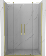 Mexen Velar L Duo posuvné sprchové dvere 160 cm, priehľadné, zlaté - 871-160-003-02-50