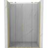 Mexen Velar L Duo posuvné sprchové dvere 140 cm, transparentné, zlaté kartáčované - 871-140-003-02-55