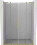 Mexen Velar L Duo posuvné sprchové dvere 140 cm, transparentné, zlaté kartáčované - 871-140-003-02-55