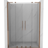 Mexen Velar L Duo posuvné sprchové dvere 140 cm, priehľadné, ružové zlato - 871-140-003-02-60