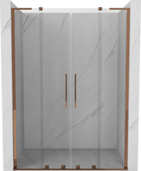 Mexen Velar L Duo posuvné sprchové dvere 140 cm, priehľadné, ružové zlato - 871-140-003-02-60